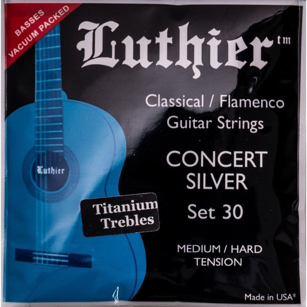 Luthier Set 30 Titanium Trebles Classical Guitar Strings - Medium-Hard Tension (LU-30T)