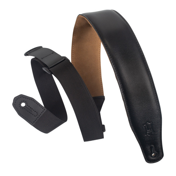 Levy's Leather Right Height Series Guitar Strap, Black (MRHGS-BLK)