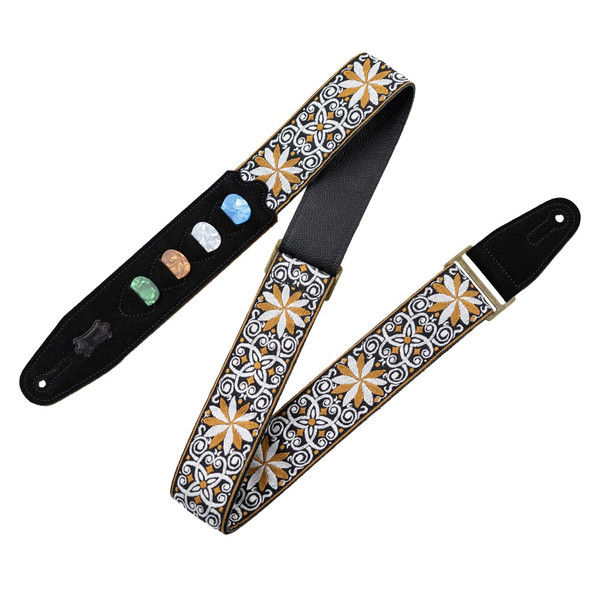 Levy's Vintage Hootenanny Series Guitar Strap, Yellow (M8HTVPH-13)