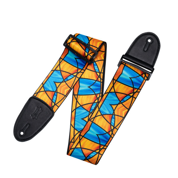 Levy's Stained Glass Series Guitar Strap, Blue & Orange (MP3SG-002)