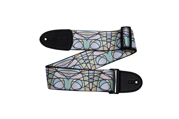 Levy's 3" Wide Polypropylene Guitar Strap With Stained Glass Design In Pastel (MP3SG-007)