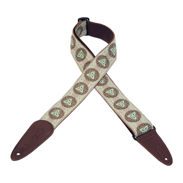 Levy's Boho Jacquard Series Guitar Strap, Brown & Green (MGJ-002)