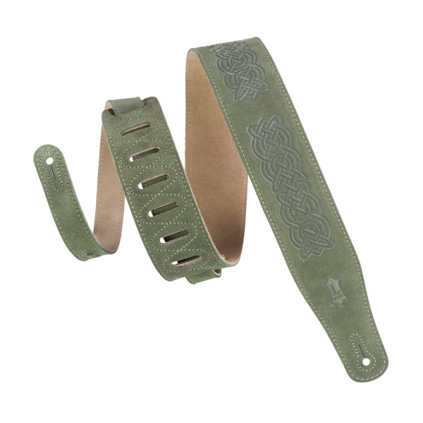 Levy's Celtic Embossed Guitar Strap, Green (MS26CK-GRN)