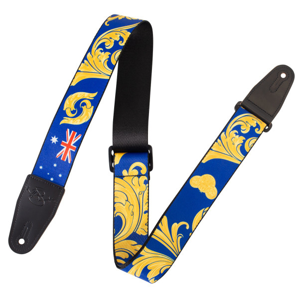 Levy's Nita Strauss Artist Signature Series Guitar Strap, Blue & Gold Baroque (MNSP2-002)