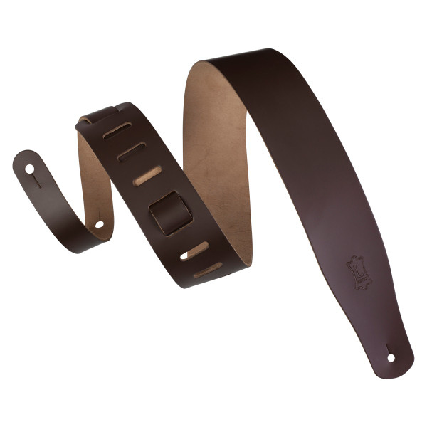 Levy's Streamline Leather Series Guitar Strap, Dark Brown (M26-DBR)