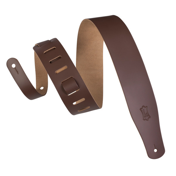 Levy's Streamline Leather Series Guitar Strap, Brown (M26-BRN)