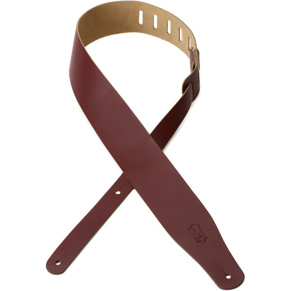 Levy's 2 1/2" Wide Burgundy Genuine Leather Guitar Strap (M26-BRG)