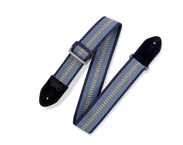 Levy's 2" Wide Cotton Guitar Strap - Blue, Green, Navy Stripe (MC8VIN-001)
