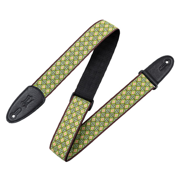 Levy's Original Hootenanny Series Guitar Strap, Green · Without Pick Holder (M8HT-25)