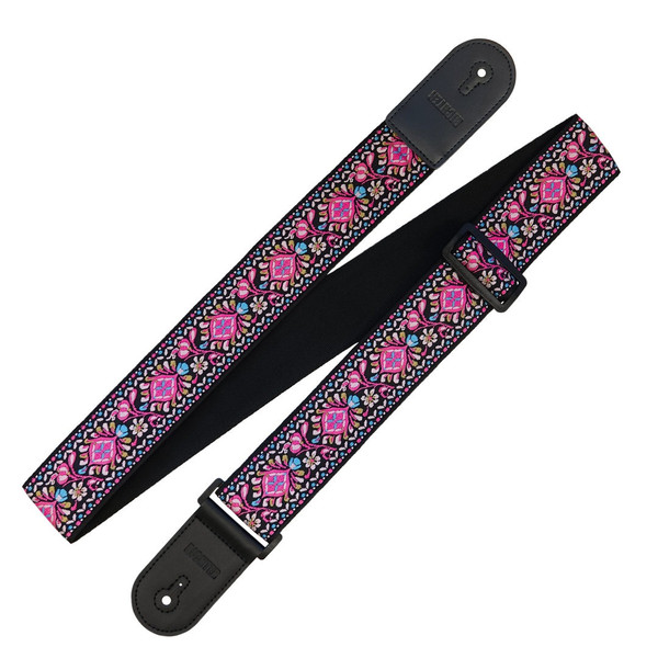Richter Retro Jacquard Guitar Strap, Pink (1771)