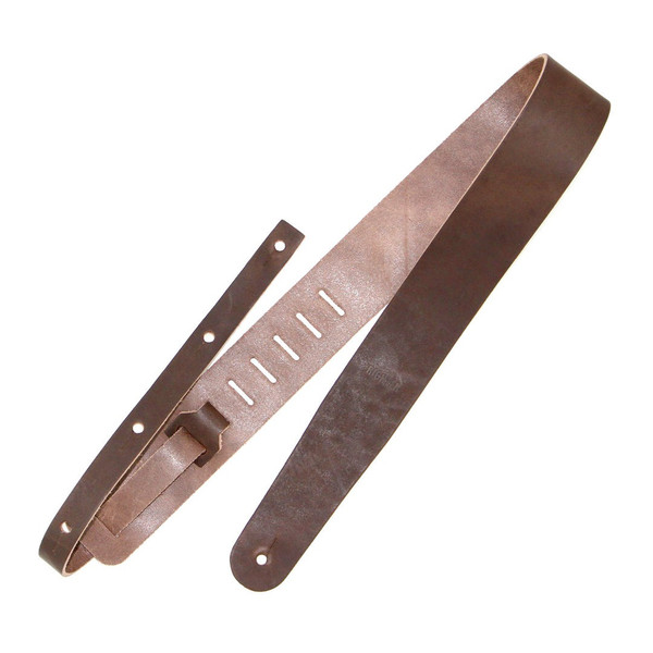 Richter Raw II Punch Leather Guitar Strap, Used Brown (1136)