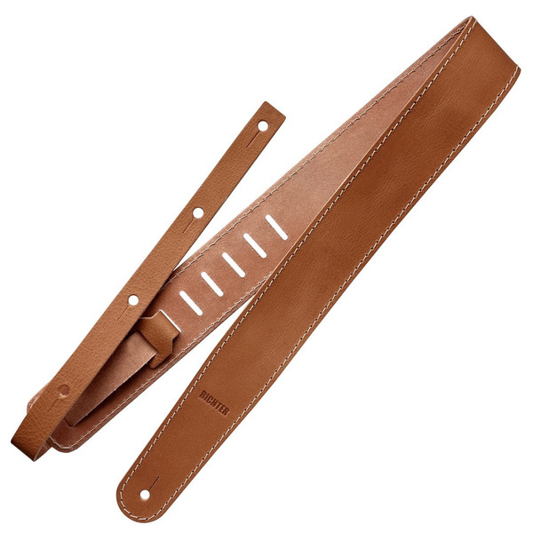 Richter Raw II Contour Leather Guitar Strap, Natural (1971)