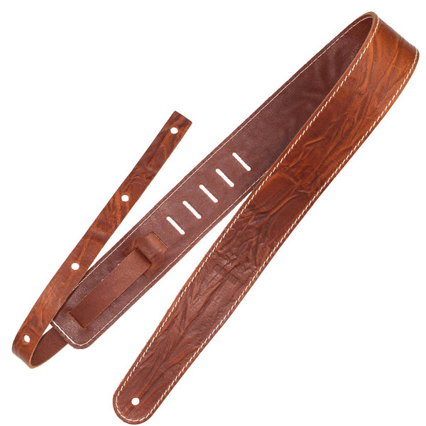 Richter Raw II Contour Leather Guitar Strap, Wrinkle Tan (1516)