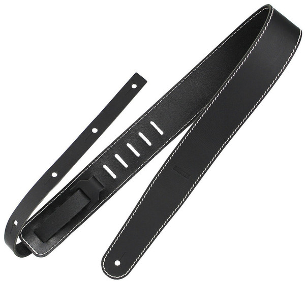 Richter Raw II Contour Leather Guitar Strap, Torro Black (1510)