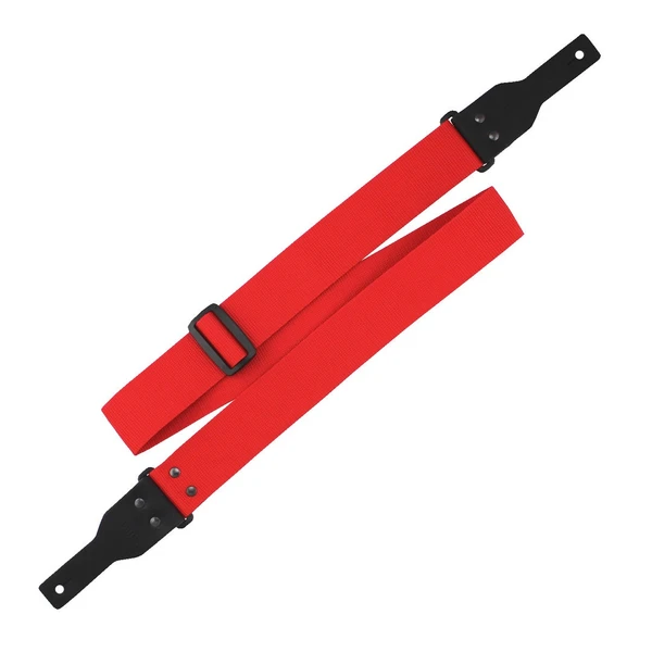 Richter Racoon Webbing Guitar Strap, Red / Black (1477)