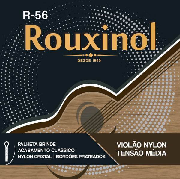 Rouxinol R-56 Classical Guitar Strings, Clear Nylon, Medium Tension, Tie End