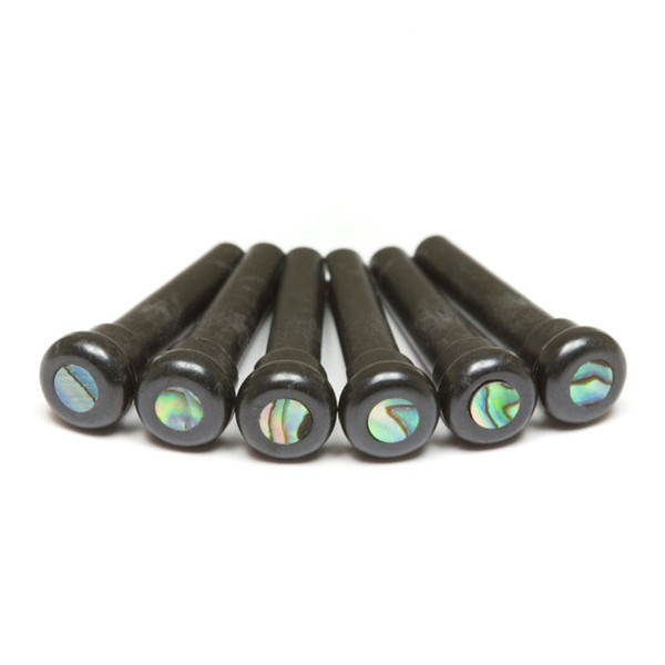 Graph Tech TUSQ Presentation Bridge Pins, Black with 4mm Paua Shell Dot, Set of 6 (PP-2000-00)