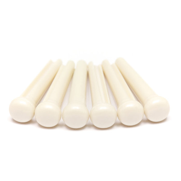 Graph Tech TUSQ Traditional Bridge Pins, White, No Dot, Set of 6 (PP-1100-01)