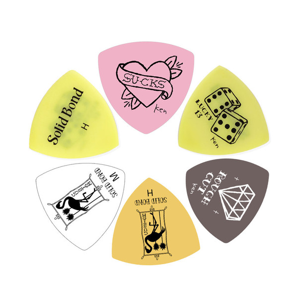Solid Bond Ken Yokoyama Signature Large Triangle Single Guitar Picks (Choose Design & Gauge)