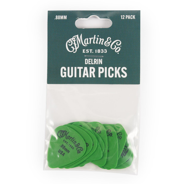 Martin 18A0155 Delrin Guitar Picks 0.88mm Green (12-Pack)