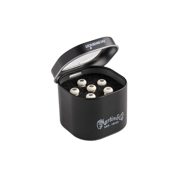 Martin LUXE 18APP0013 Liquidmetal Bridge Pins Bone with Pearl (Set of 6)