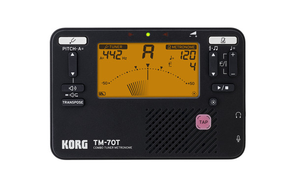 Korg TM-70T Tuner Metronome, Black, Made in Japan
