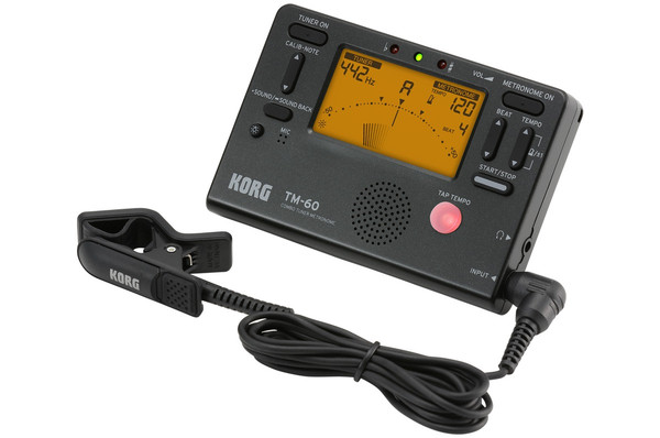 Korg TM-60C Tuner Metronome with CM-200 Contact Mic, Black