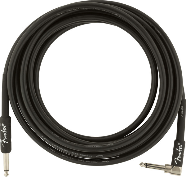 Fender Professional Series Instrument Cable Black 15ft (4.5m) Straight/Angle
