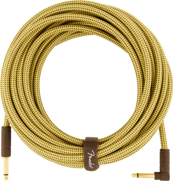 Fender Deluxe Series Tweed Instrument Cable 25ft (7.5m) Straight/Angle