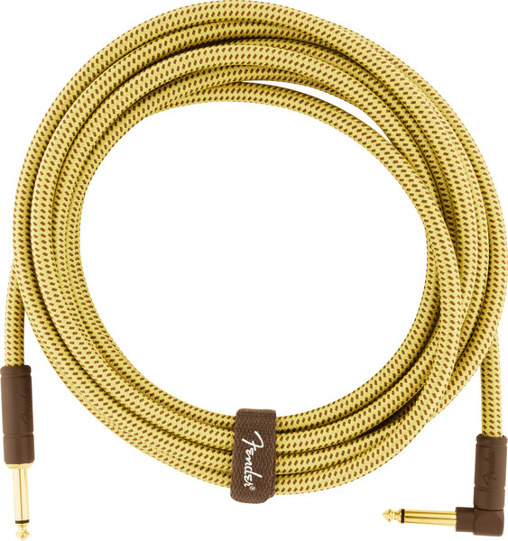 Fender Deluxe Series Tweed Instrument Cable 15ft (4.5m) Straight/Angle