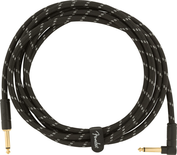 Fender Deluxe Series Tweed Instrument Cable Black Tweed 10ft (3m) Straight/Angle