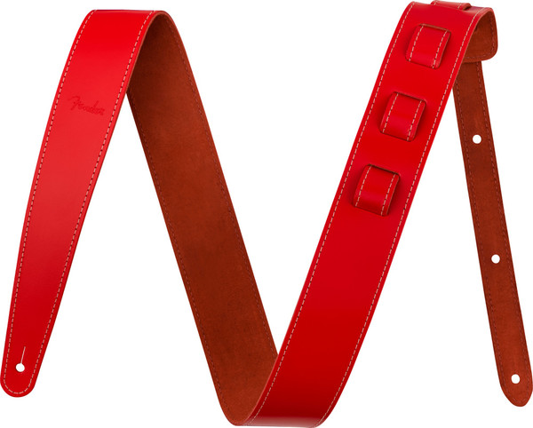 Fender Essentials Leather Guitar Strap Red