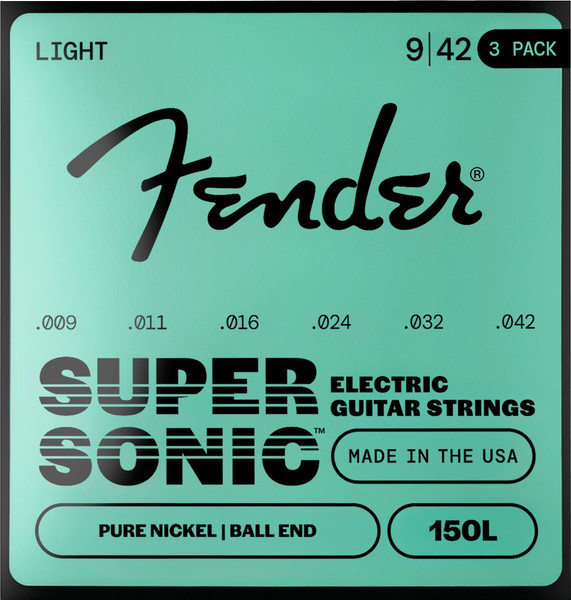 Fender SuperSonic 150L Pure Nickel Guitar Strings 9-42 (3-Pack)