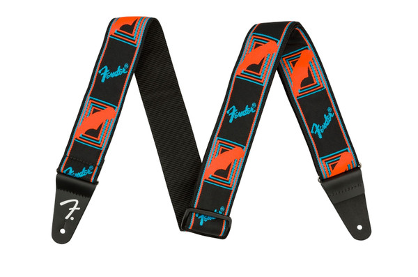 Fender Neon Monogrammed Guitar Strap Blue/Orange