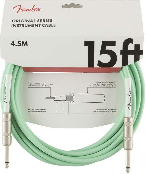 Fender Original Series Instrument Cable Surf Green 15ft (4.5m)