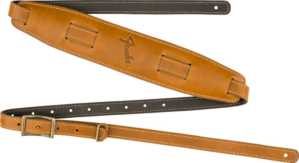 Fender Mustang Saddle Long Leather Guitar Strap Butterscotch