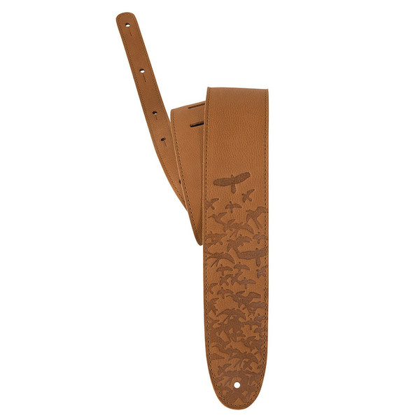 PRS 2.5" Leather Bird Swarm Guitar Strap Tan