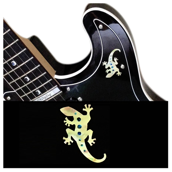 Jockomo Lizard Inlay Sticker, White Pearl, Facing Left (1 Piece)