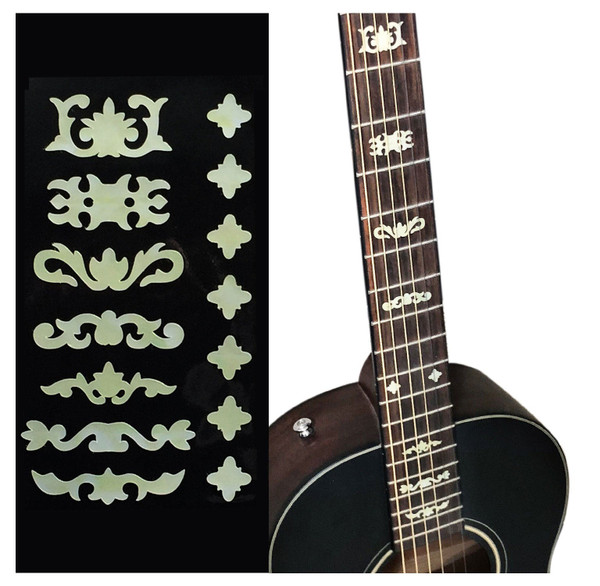 Jockomo Deluxe #1 Fret Marker Inlay Stickers, White Pearl