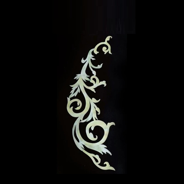 Jockomo Gothic Line Inlay Sticker, White Pearl, Facing Right