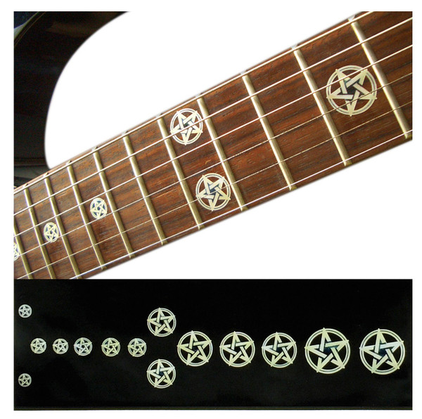 Jockomo Kevin Bond Pentagram Fret Marker Inlay Stickers, White Pearl