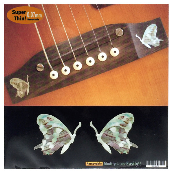 Jockomo Butterfly Bridge Inlay Stickers, White Pearl