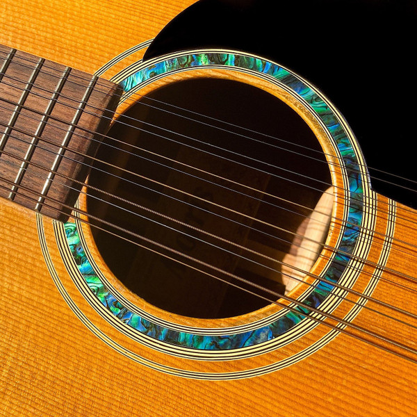 Jockomo Stripes Soundhole Rosette Inlay Sticker, Abalone Green