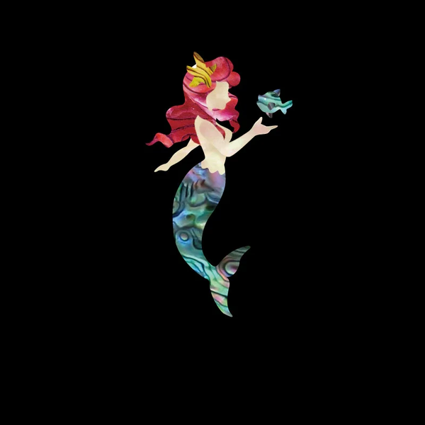 Jockomo Little Mermaid Headstock Inlay Sticker for Ukulele, Facing Right (1 Piece)