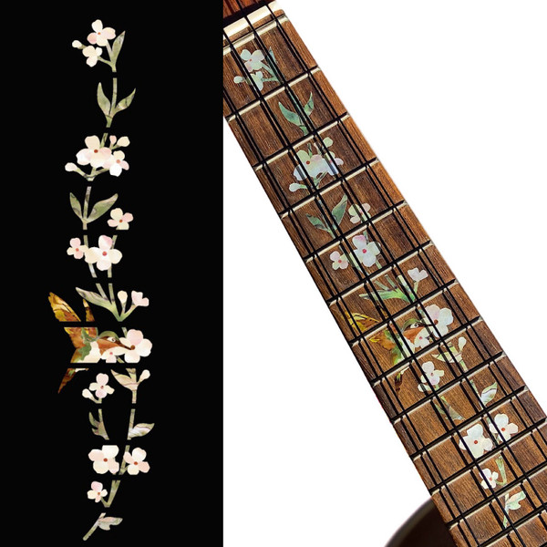 Jockomo Tree of Life with Hummingbird Fretboard Inlay Sticker for Ukulele, Soprano