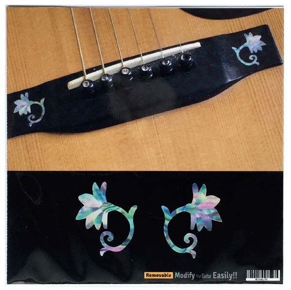 Jockomo Oriental Flowers Bridge Inlay Stickers, Abalone Mix