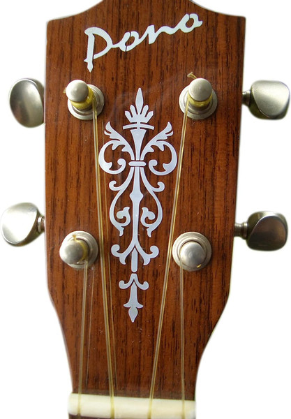 Jockomo Small Torch Headstock Inlay Sticker, White Pearl