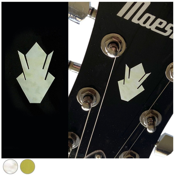 Jockomo Vintage Crown Headstock Inlay Sticker, White Pearl
