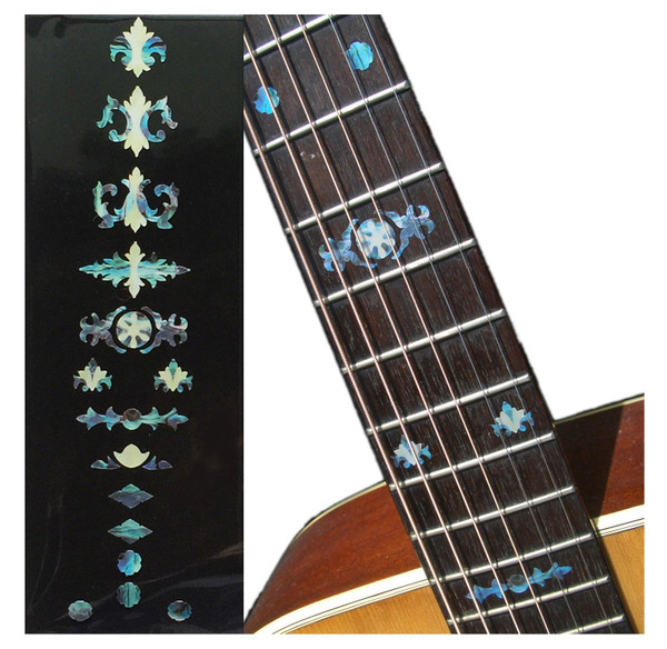 Jockomo Aged Banjo Fret Marker Inlay Stickers, Abalone Blue