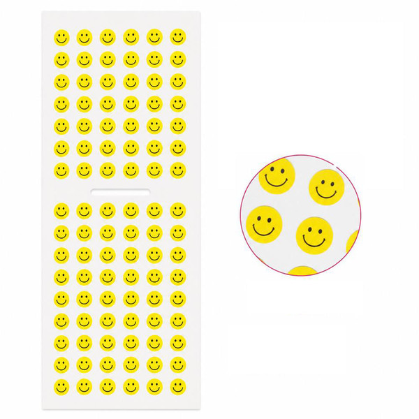 PYLON Smile Face Stickers 7mm Yellow - Made in Japan